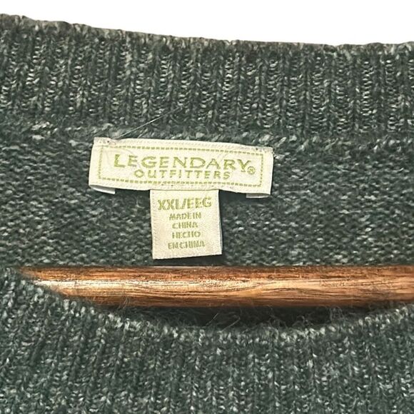 Legendary Outfitters XXL Green Knit Sweater Crew Neck Pullover Soft - Picture 2 of 5